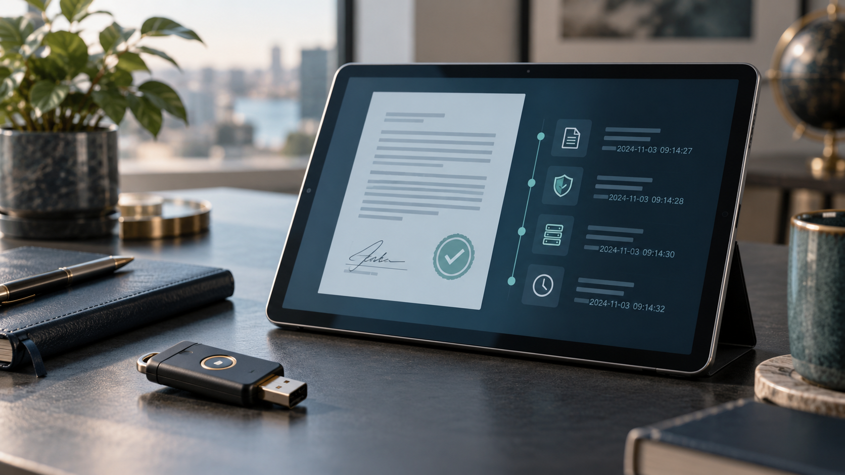 Digital assurance records and a hardware security key